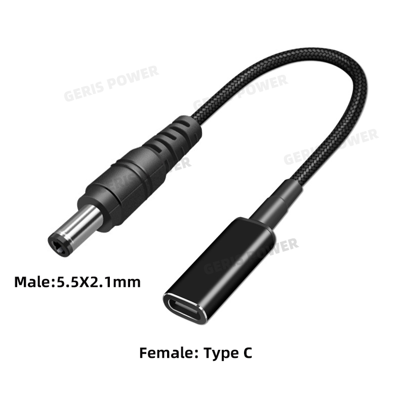 65 W Typ C PD Laptop Ladegerät Adapter Stecker USB C auf DC Energie Jack Ladekabel Kabel für Lenovo Asus HP Laptops: WEISS