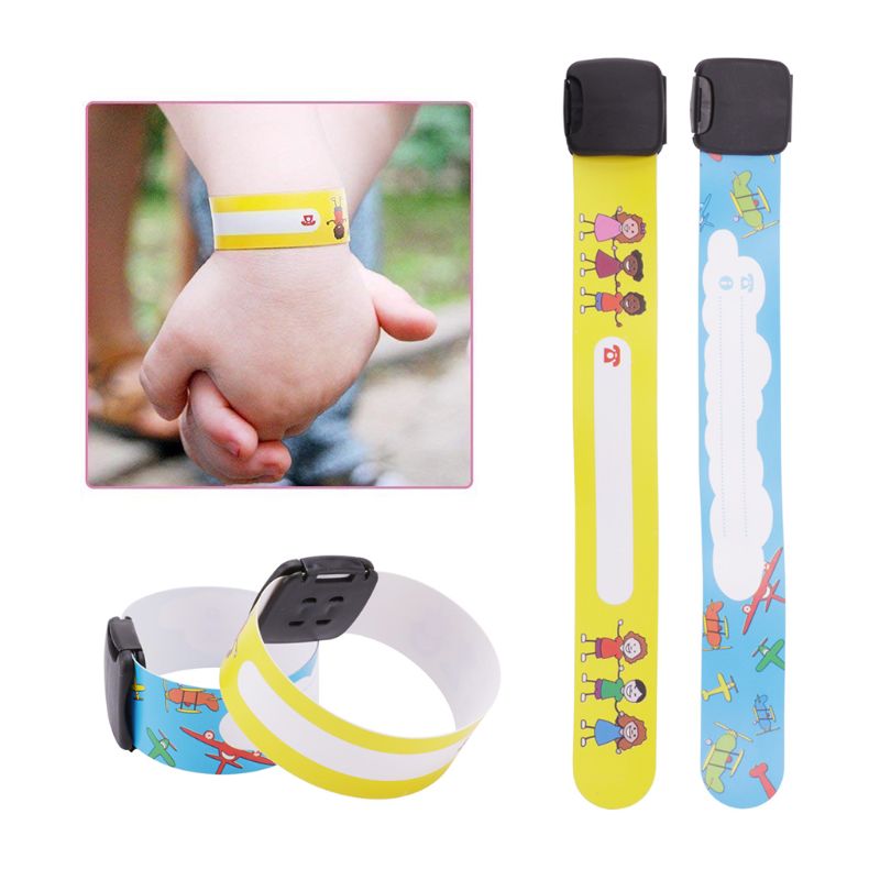 Pulsera con información anti-perdida para niños, 8 Uds., pulsera de identificación de seguridad para exteriores reutilizable, para eventos, festivales y fiestas