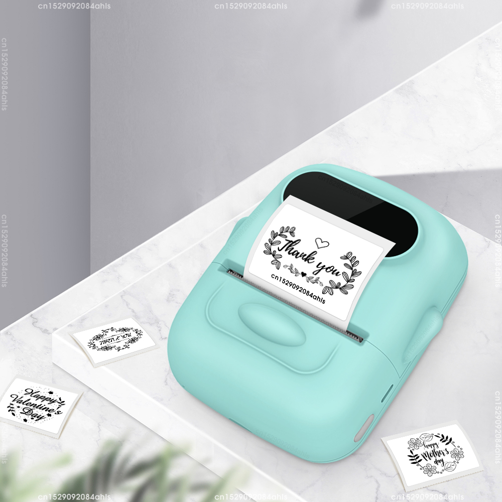 Inkless Adheisve Sticker Labeling Machine P50 Thermal Printer Bluetooth Portable Label Maker Similar as M220 M110 E210 Labeller: green