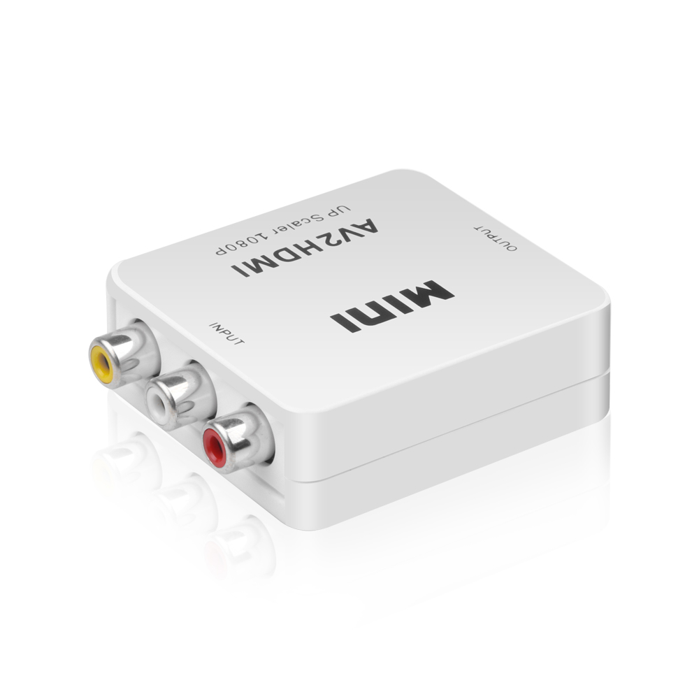 Av rca cvbs till hdmi-kompatibel 1080p- videokonverterare mini  av2 hdmi-adapter konverteringsbox för hdtv-projektor set-top-box