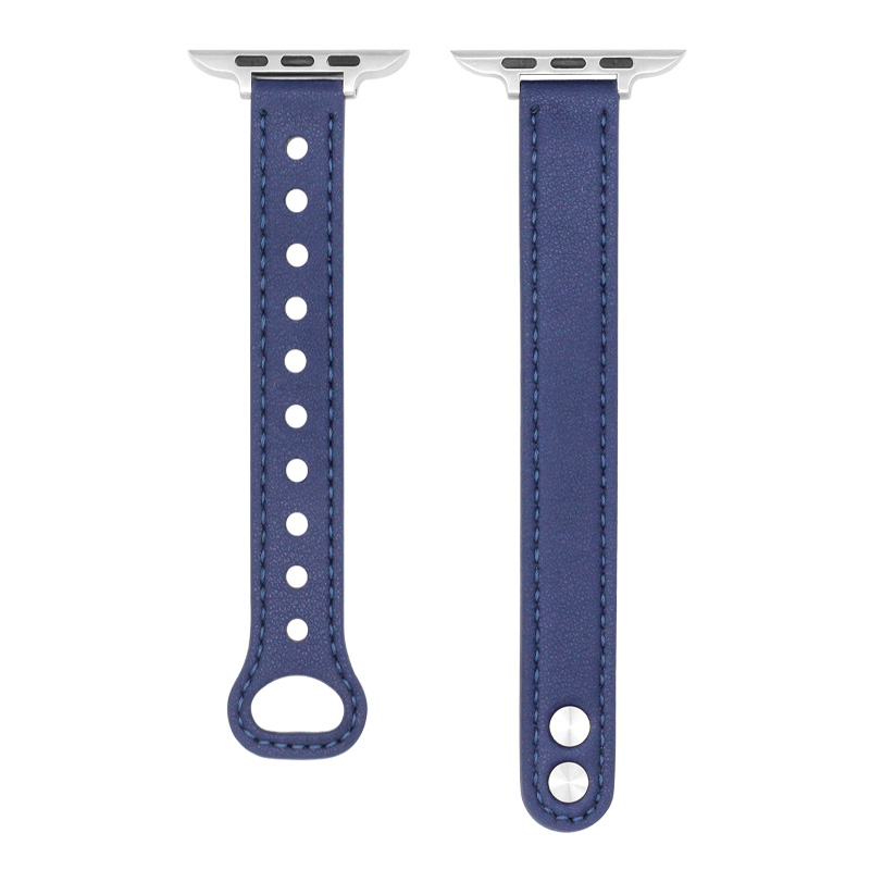 Læderurrem til apple watch series 8 7 6 5 4 3 se 38mm 40mm 41mm 42mm 44mm 45mm til iwatch ultra 49mm udskiftning af håndledsrem: Hvid sort / 14mm
