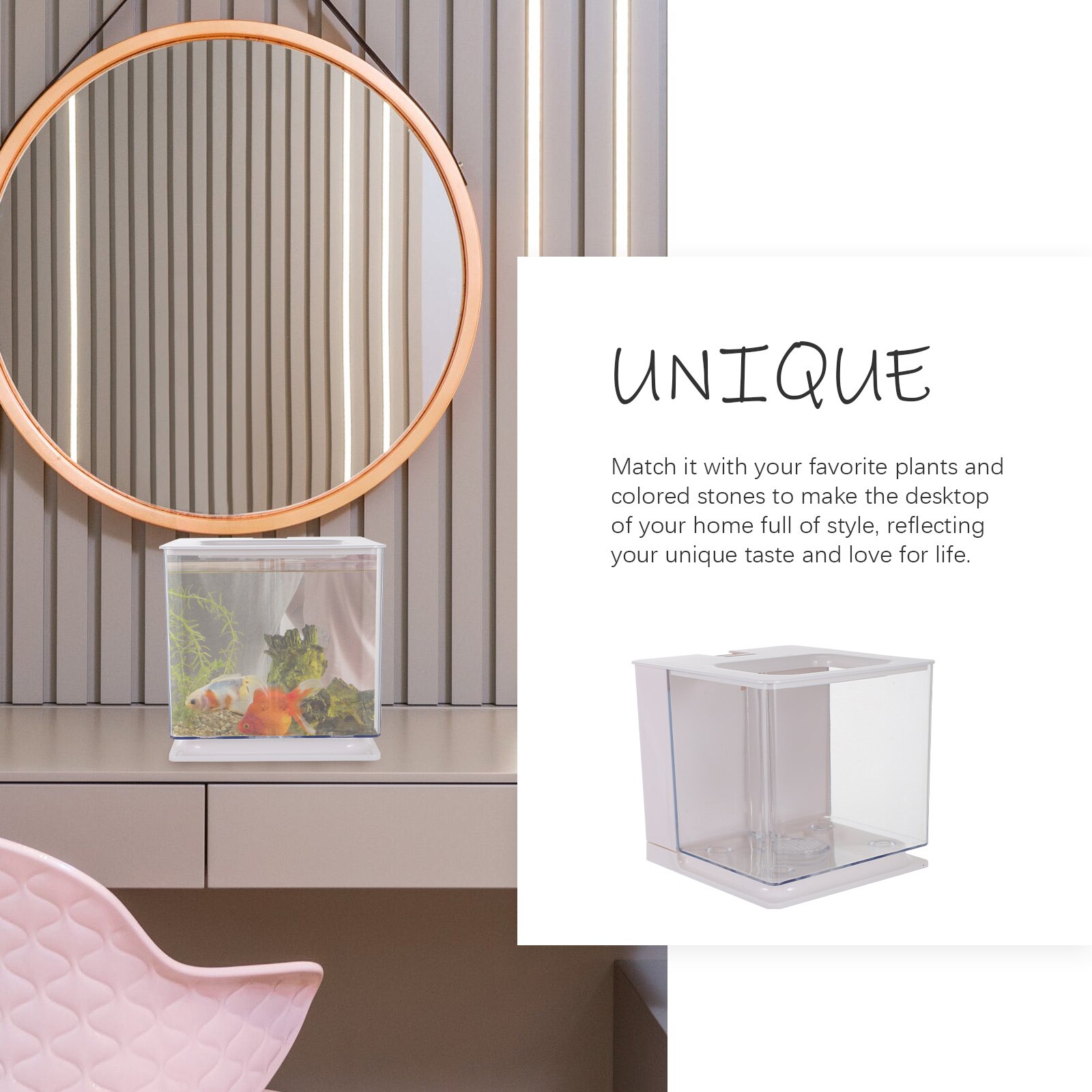 Automatic Fish Tank Acrylic Desktop Fish Tank Fry Hatching Container for Home