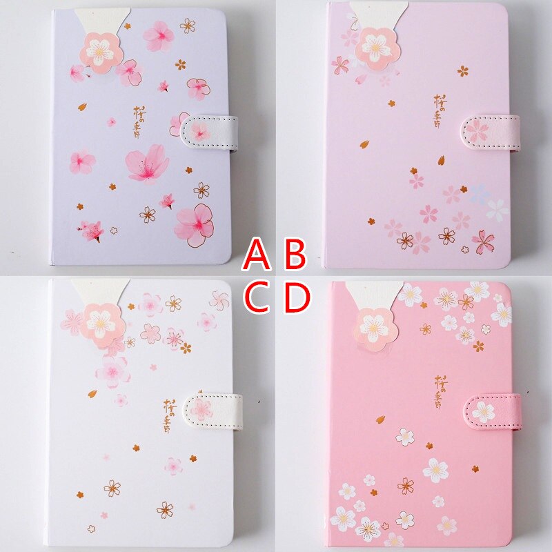 "Pink Flowers" Hard Cover Diary Cute Girls Journal Study Notebook Beautiful Notepad