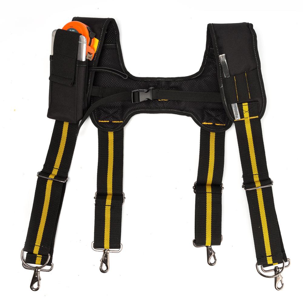 Arnés de herramientas multifuncional para hombre, cinturón de herramientas de trabajo tipo H, bolsa de cinturón de herramientas de ingeniería para aligerar la cintura, carga segura