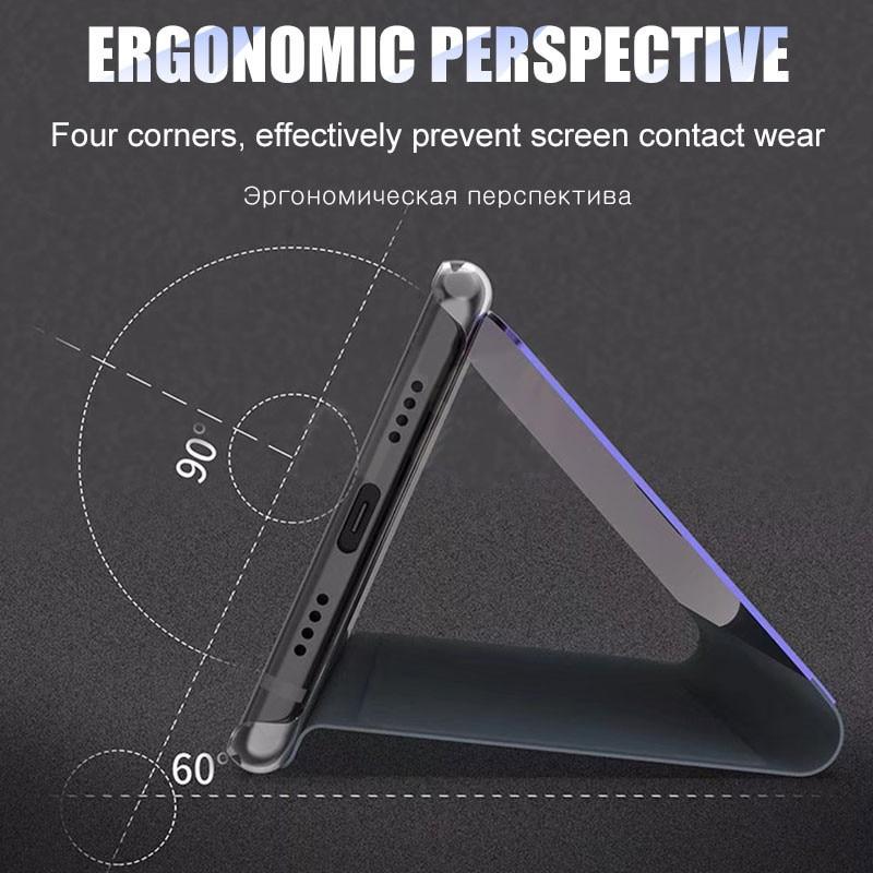 Auroras For Honor 10X Lite Case Stand Holder Flip Mirror View Phone Cover For HONOR 10X Lite Shockproof Case