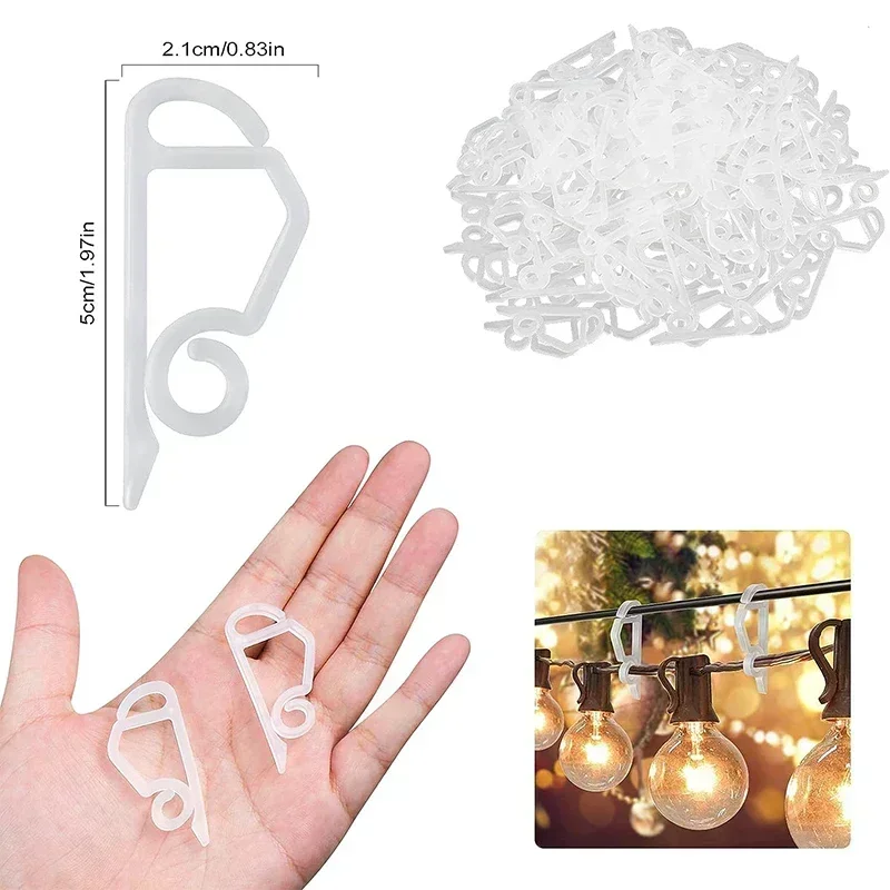 Outdoor Dachrinnenklammer Lichterketten Halter Lichterkette Clips Haken Drahtklemme Halloween Weihnachtsbaum Dekor