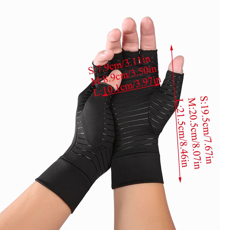 Demi-doigt 1 paire, gants Anti-arthrite, Anti-douleur articulaire, Anti-glisse, pour thérapie, Compression, offre spéciale
