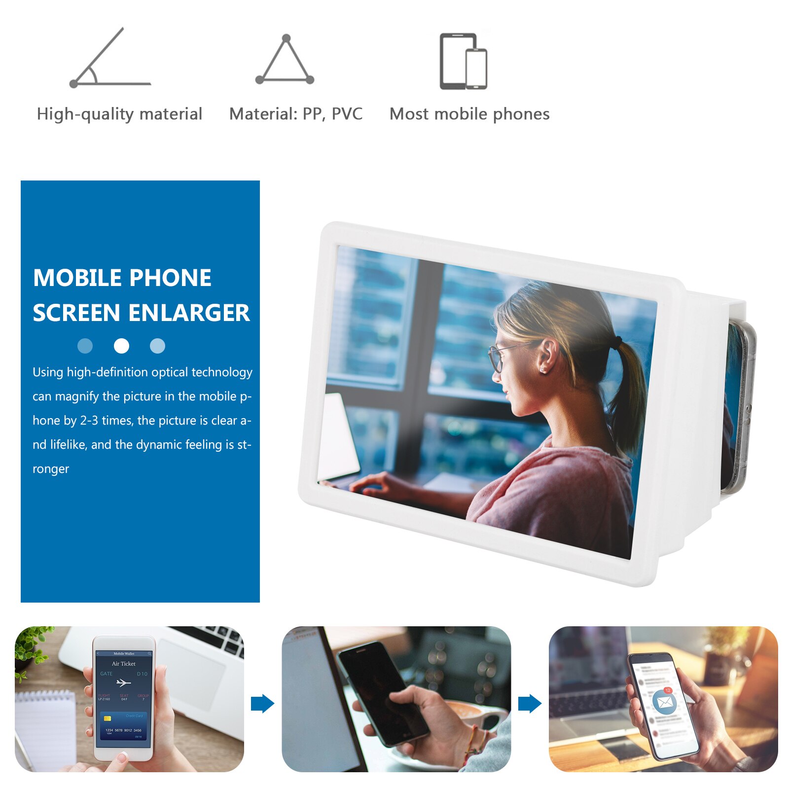 2 Stuks Mobiele Telefoon Screen Versterker Draagbare Smartphone Screen Vergroter Supply