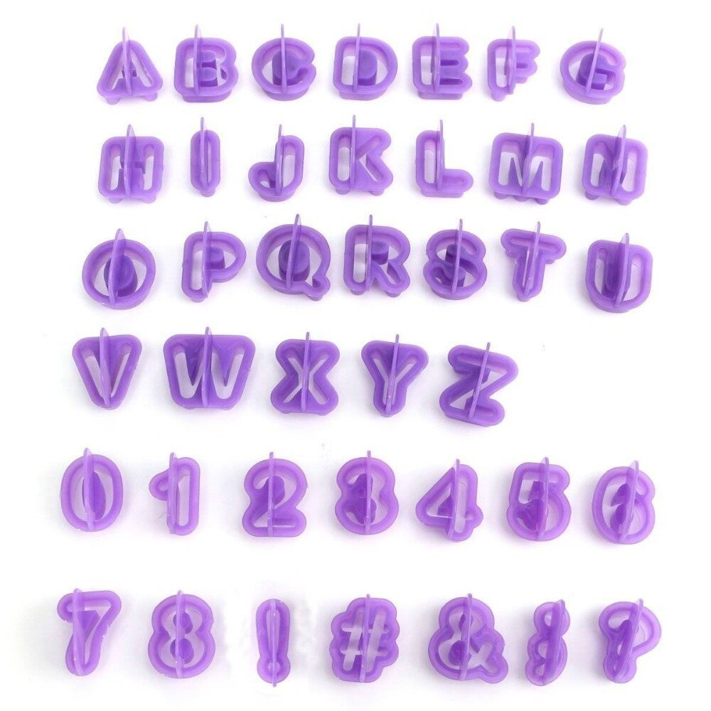 40Pcs Alfabet Cake Mallen Figuur Plastic Brief Fondant Chocolade Cookie Cutter Nummer Koekjes Mal Bakken Decorating Gereedschap