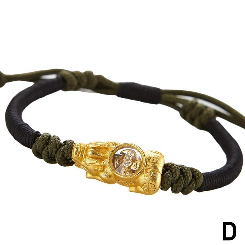 Hand Made Bixie Touw Chain Novel Goud Kleur Draaiende Windmolen Lucky Dappere Troepen Gevlochten Energie Armbanden Voor Mannen Vrouw Armbanden: D