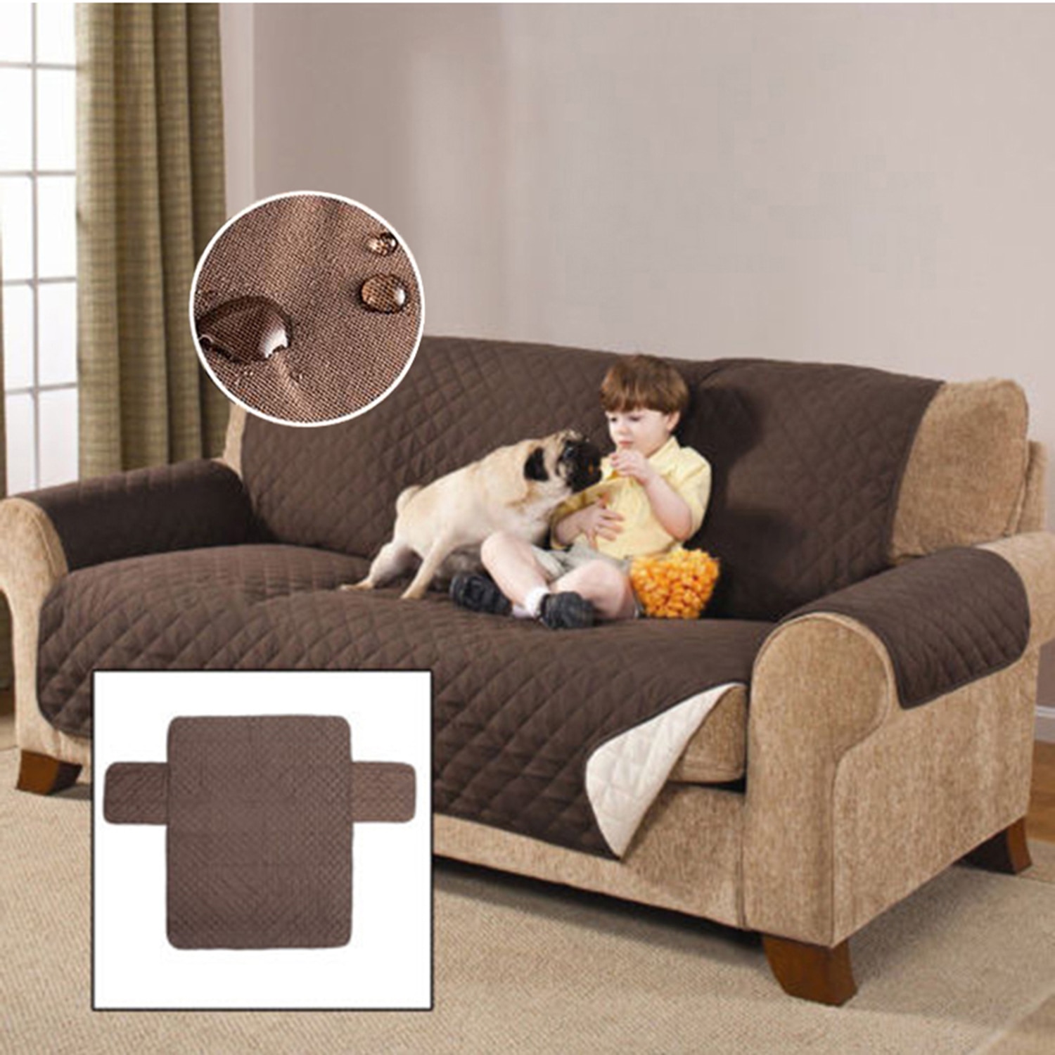 Sofa sofadæksel stol kæledyr kæledyr hundemåtte møbler beskytter vendbar aftagelig armlæn slipcovers 1/2/3 sæde