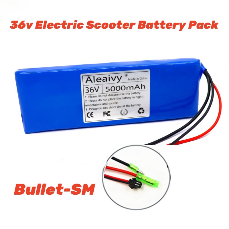 36V 10S1P 5000mAh batería 5Ah 18650 baterías recargables de iones de litio coche eléctrico bicicleta Scooter 20A BMS 500W: Castaño