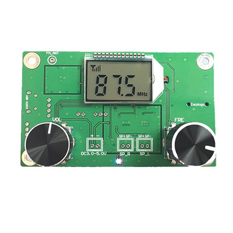 Digital Stereo FM Radio Wireless Receiver Module LCD Display DSP PLL 87.0-108.0MHz with Rotary Potentiometer with Knob