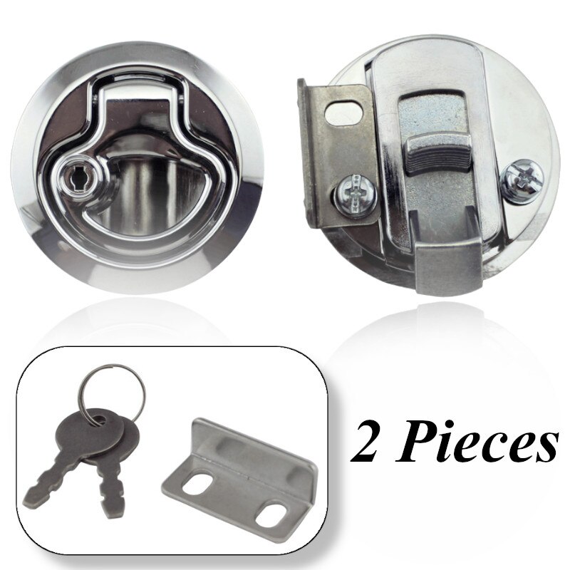 2 stuks 2 '' zinklegering verchroomde afwerking vlakke grendel zilveren vlakke trekgrendels slam lift handvat dekluik jacht camper accessoires