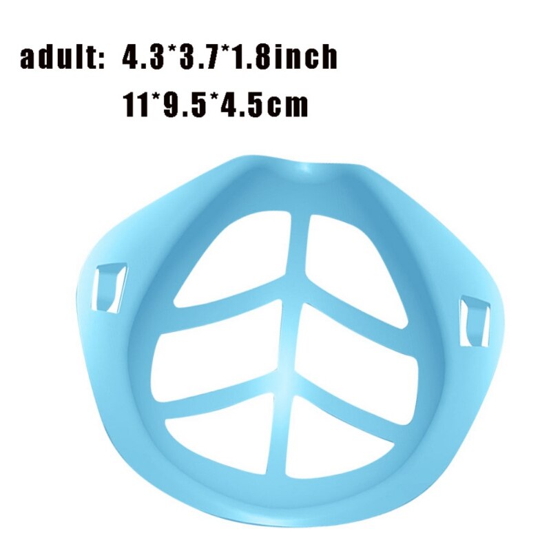 5Pcs Face Inner Support Frame Silicone Bracket More Space For Comfortable Breathing Washable Reusable: Adult Blue
