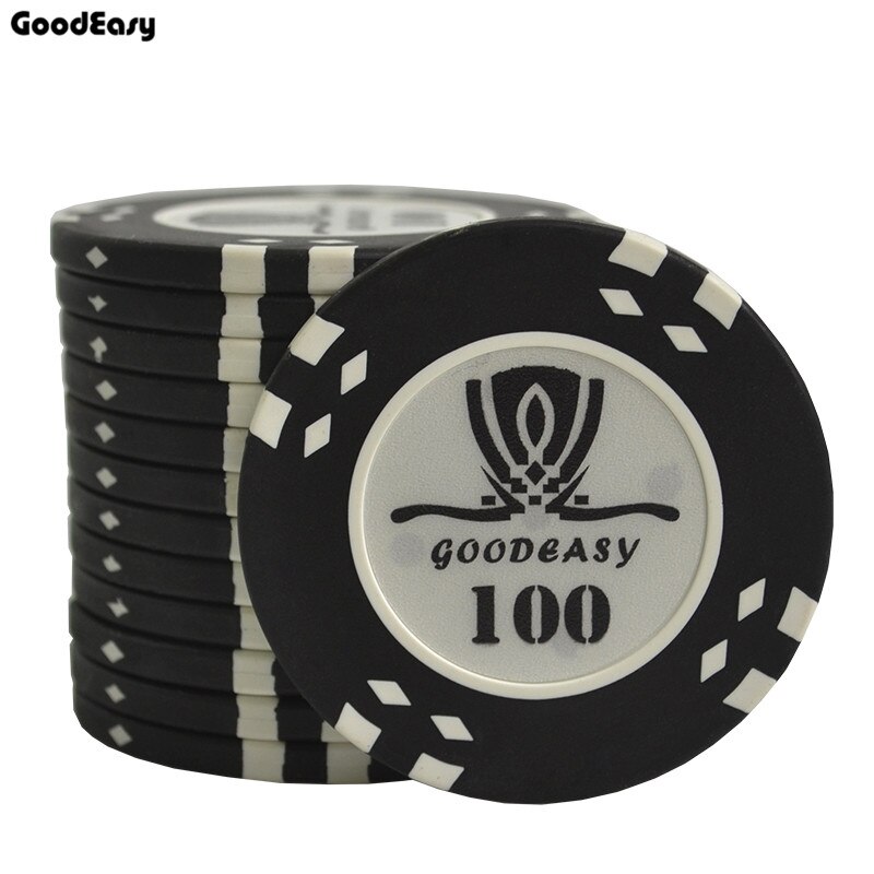 Clay Poker Chips Set Texas Hold'em Poker Chip Sets With Inner Iron Poker Metal Carlo Poker Club Accessories 25PCS/Lot: 100