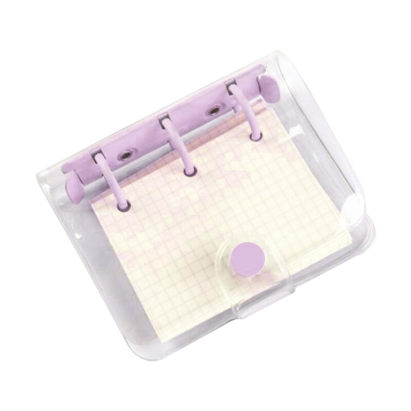 3 Holes Mini PVC Loose Leaf Transparent Diary Notebook Pocket Traveler Planner Note Book Office Supplies: Pink