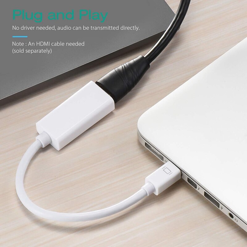 Mini DP to HDMI Converter Adapter Thunderbolt Display Port Multi-Media Cable Port for Apple