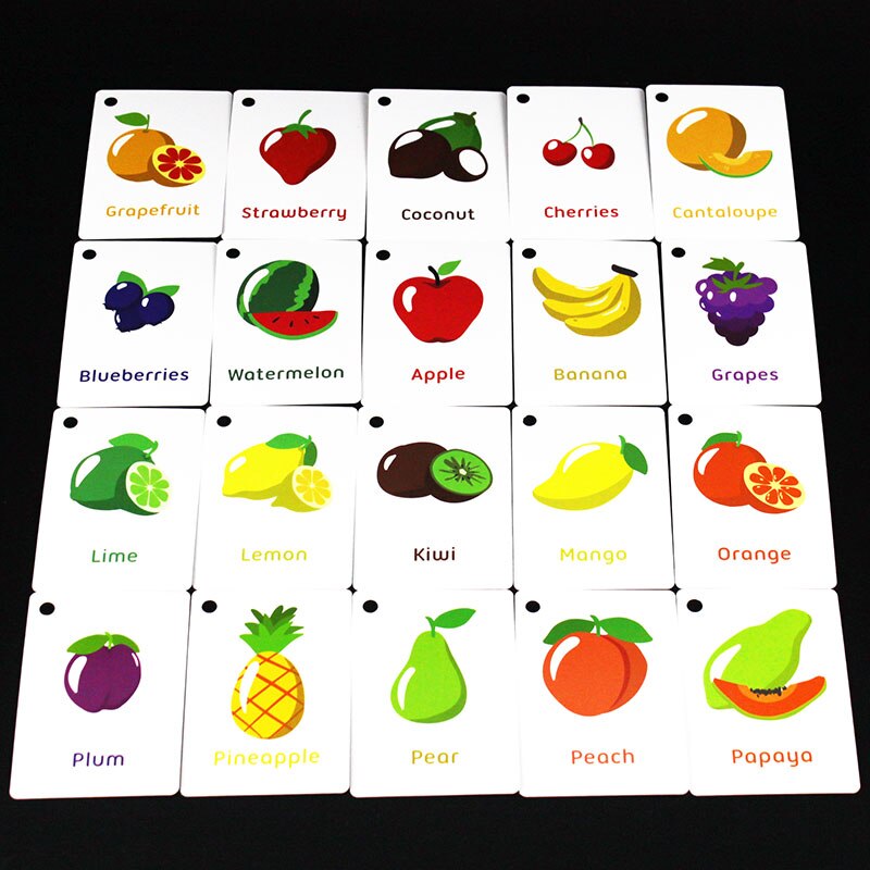 16 Style English Emotion/Animals/Fruit Learning Flash Cards For Kids Educational Word Cards Kindergarten Teacher Teaching Aids: 07