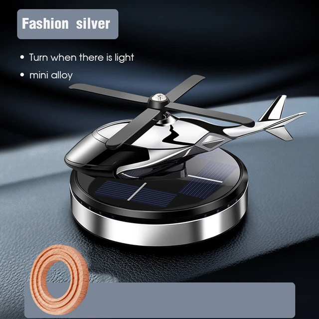 Auto-Lufterfrischer, Solar-Hubschrauber, Styling, dekorative Aromatherapie, Auto-Innenzubehör, Propeller, rotierender Parfüm-Diffusor: Gold