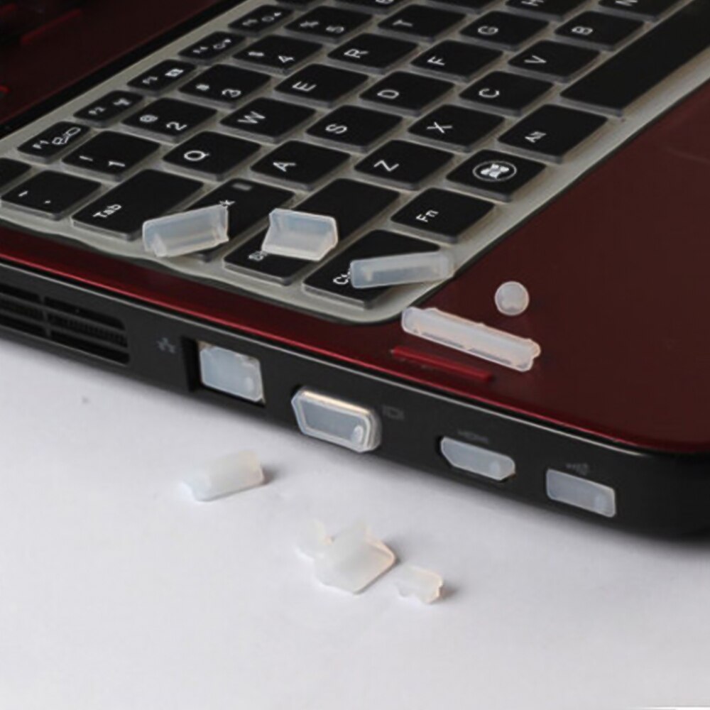 16 Stks/set Laptops Stof Plug Universele Elastische Siliconen Anti-stof Notebook Computer Poort Protector Stofdicht Stopper Cover: Transparent