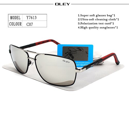 OLEY Polarisierte Sonnenbrille Männer Neue Augen Schützen Sonnenbrille Mit Zubehör Unisex fahren brille oculos de sol: Y7613 C7