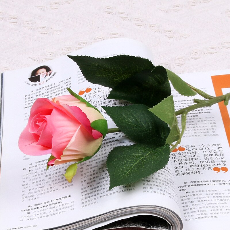¡Gran venta! flores rosas artificiales, bonita seda pequeña, rosas blancas, decoración para bodas, suministros para fiestas, flores artificiales: Rosa