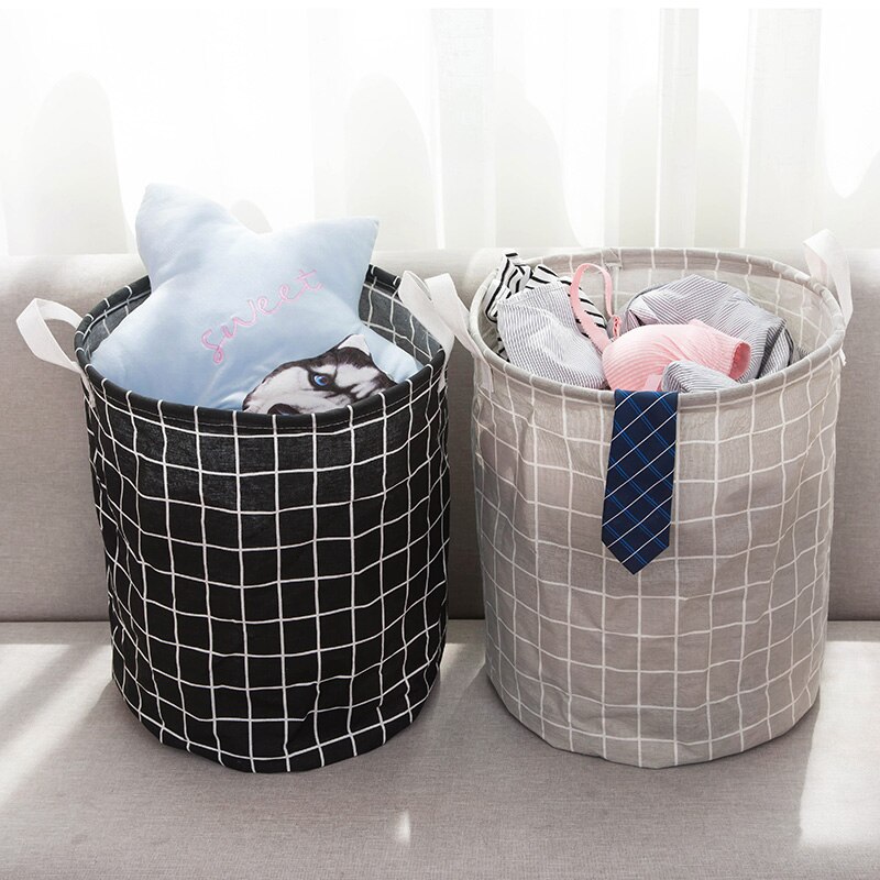 Badeværelse foldning vasketøjskurv rund opbevaringspose stor hindring sammenklappeligt tøj legetøjsbeholder arrangør stor kapacitet