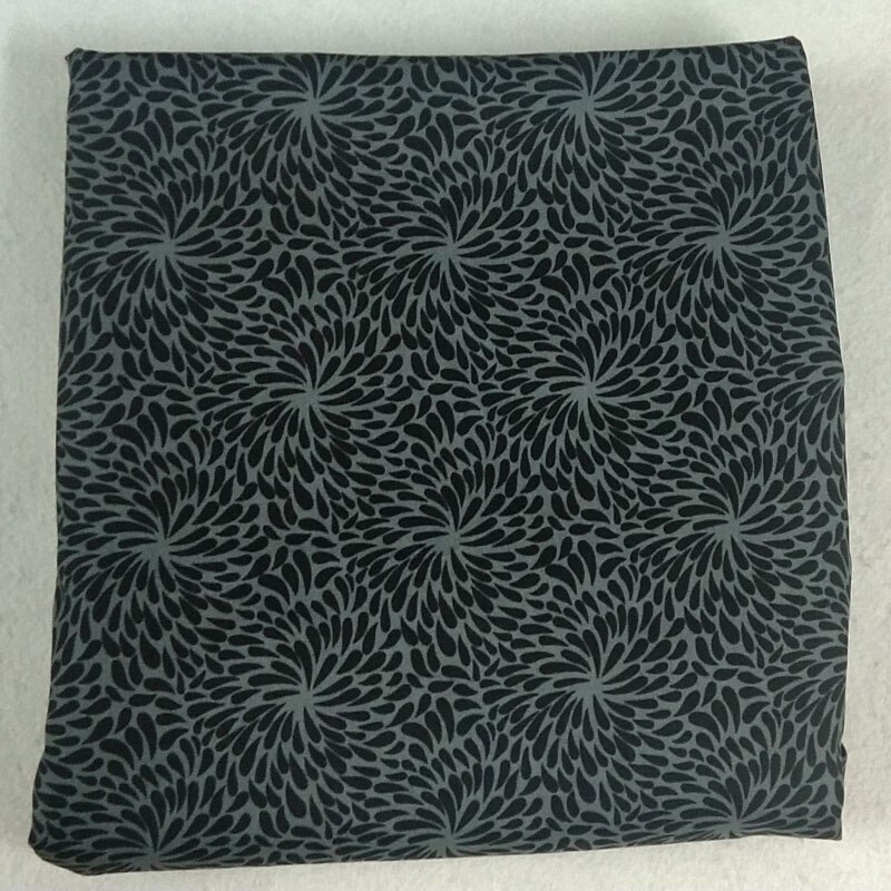 100% Plain Cotton Fabric Black Petal Blooming Flowers Printed Patchwork Cloth Dress Home Decor 50x105cm Floral fabric