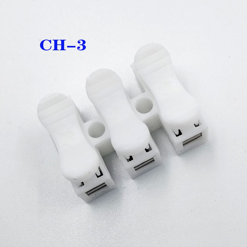 20pcs/lot LED Strip Light Quick Wire Connecting CH-3 CH-2 Spring Wire Connectors Electrical Cable Clamp Terminal Block Connector: CH-3 20pcs