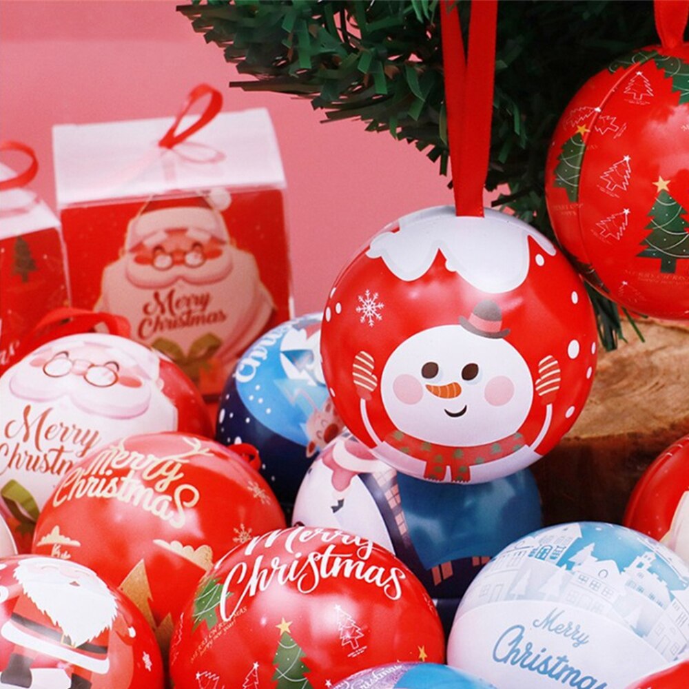 7 cm juletræ indretning kugle slik jar opbevaring xmas træ hængende bolde ornament indretning jul slik dåser kugle børn