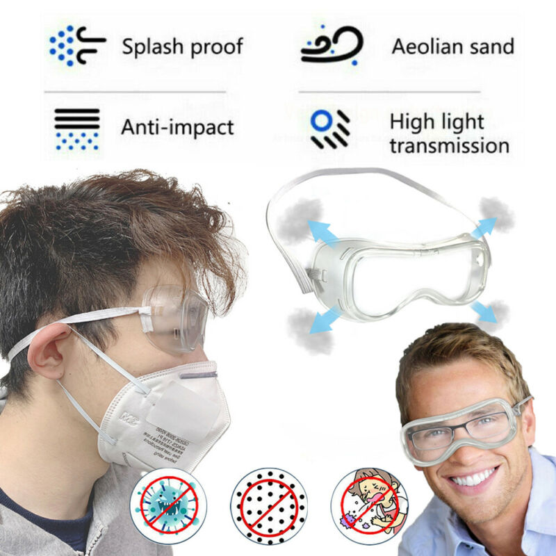 Anti Fully Sealed Safety Goggles Glasses Eye Protection Work Lab Anti Dust Clear Eyewear Goggles