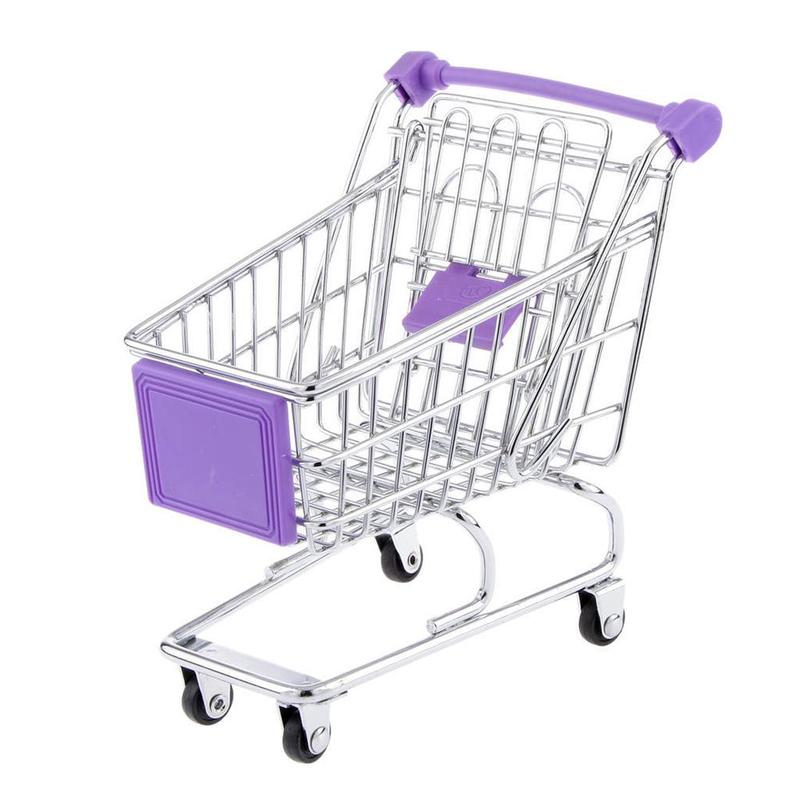 Leuke Mini Winkelwagen Supermarkt Handcart Opslag Kinderen Speelgoed Kantoor Home Decor Prachtig Speelgoed Voor Kinderen