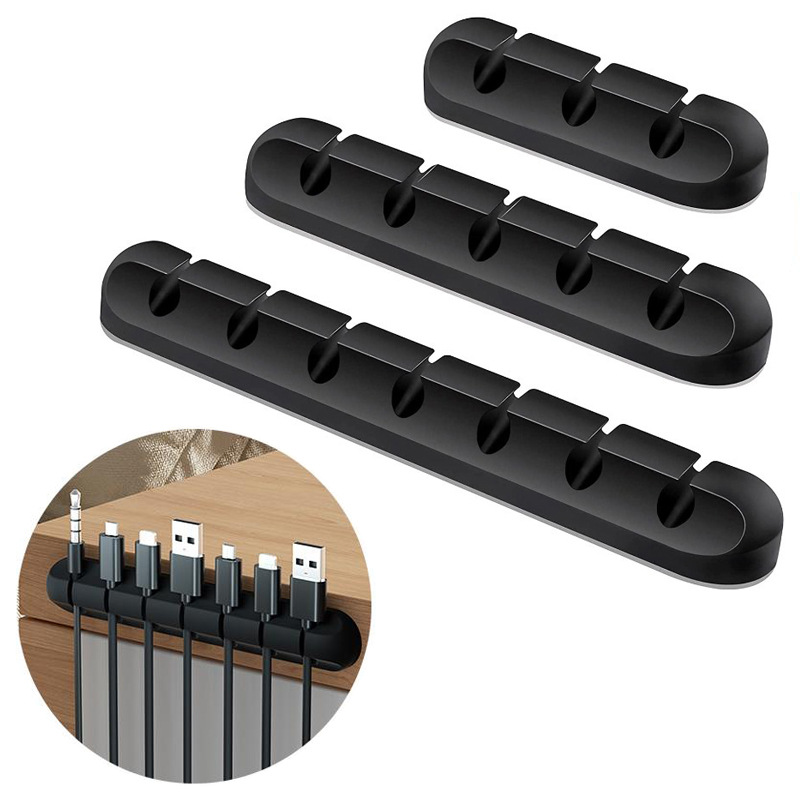 USB Cable Organizer Silicone Cable Winder Desktop Tidy Management Clips Cable Holder for Mouse Keyboard Wire Organizer Headphone