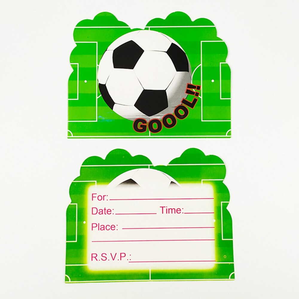 World Cup football children birthday party decoration flag pull mask tablecloth paper plate cutlery set ，baby shower: Invitation card 10pc