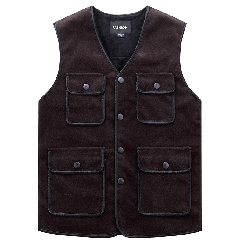 Heren omkeerbaar fleece vest winter warm fleece gillet multi-pocket Heren omkeerbaar fleece vest winter warm fleece gillet multi-pocket