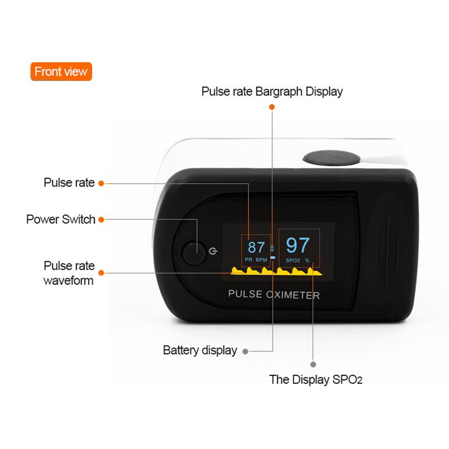 Portable Finger Oximeter Digital Fingertip Pulse Oximeter De Dedo OLED Display Blood Oxygen Sensor SpO2 Monitor Measurement