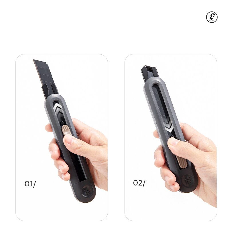 Deli Nusign Retractable Aluminum Utility Knife Box Cutter Metal Blades 18MM Self-Lock Paper нож School Office Stationery
