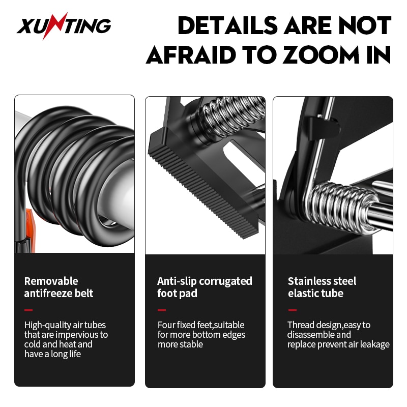 Xunting Foot Air Pump with 180PSI Pressure Gauge Fits Presta Schrader for Ball Scooter Car Toys Bicycle Pump Bike Accessories