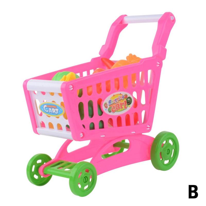 Mini carrito de compras de supermercado de simulación, juguete de plástico, para niños, D2t6: Pink