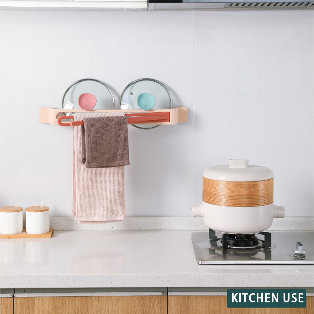 Wandmontage Handdoek Hanger Stevige 3 Layer Keuken Badkamer Handdoek Bar Plank Badkamer Waterdichte Accroche Torchon Muurschildering