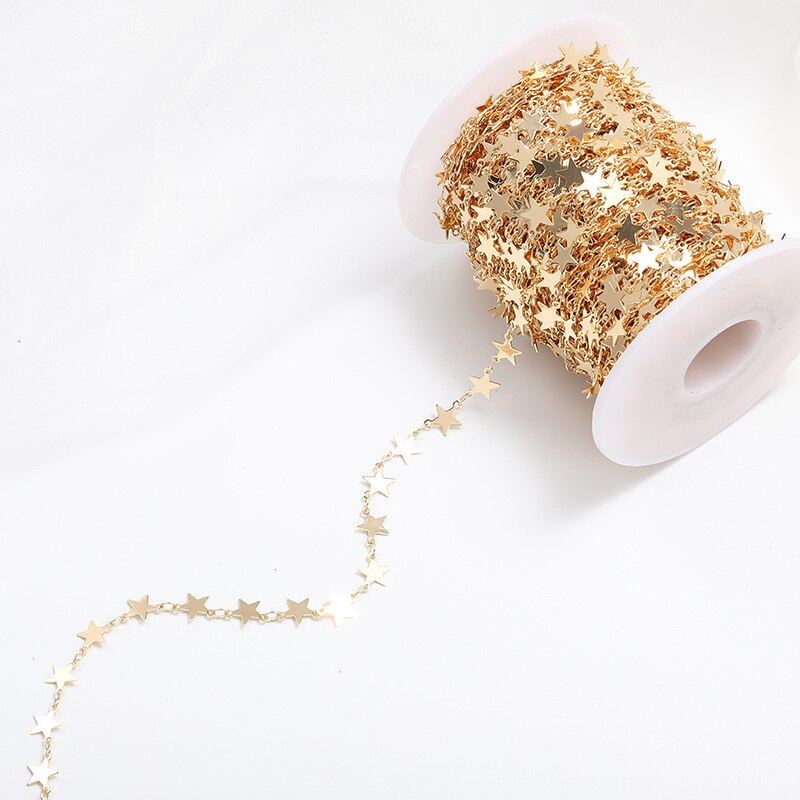 No Faded 1meter Chains Star Link Copper Chains DIY Jewelry Findings for Women Necklace Bracelet Making Supplies: 02 - Copper