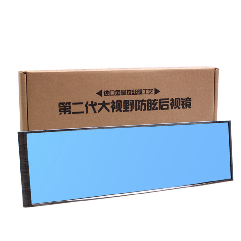 Universal Car Rear View Mirror Wide Angle Blue Glass Panoramic Anti-dazzling Interior Rearview Mirror Large Vision 280mm Curved