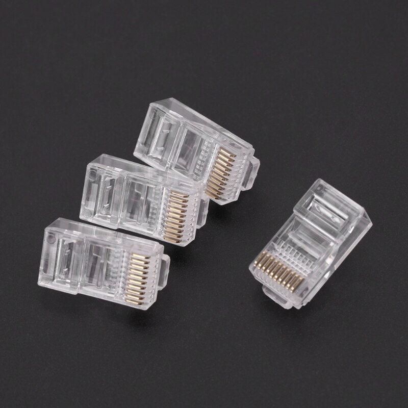 50 Pcs/Pack Stranded 10P10C Network Cable Connector RJ48 Crystal Plug Modular B95C