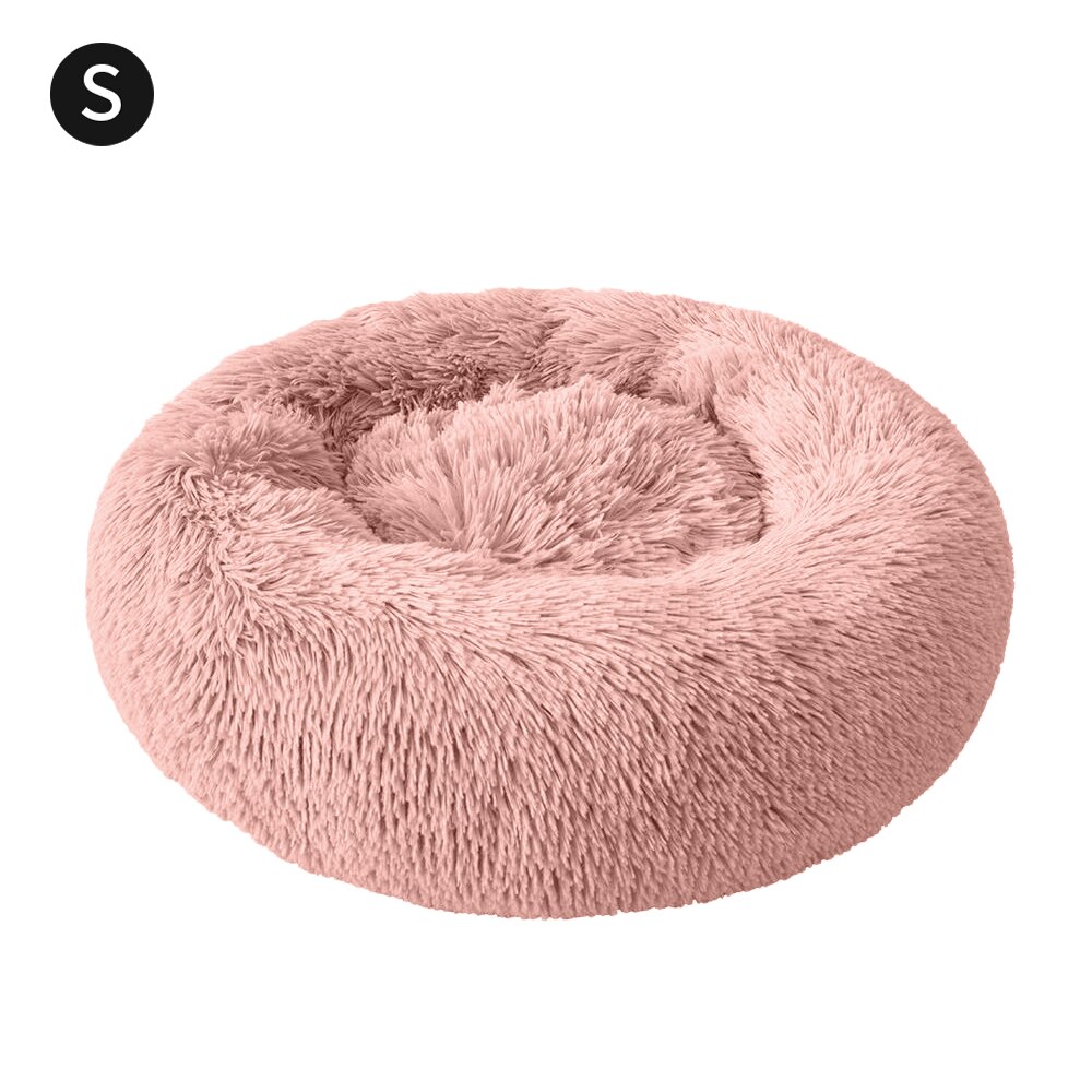 Ronde Pluche Kat Bed Huis Zachte Lange Pluche Kat Bed Ronde Hond Bed Voor Honden Katten Nest Winter Warm slapen Bed Puppy Mat: 3 / 70cm