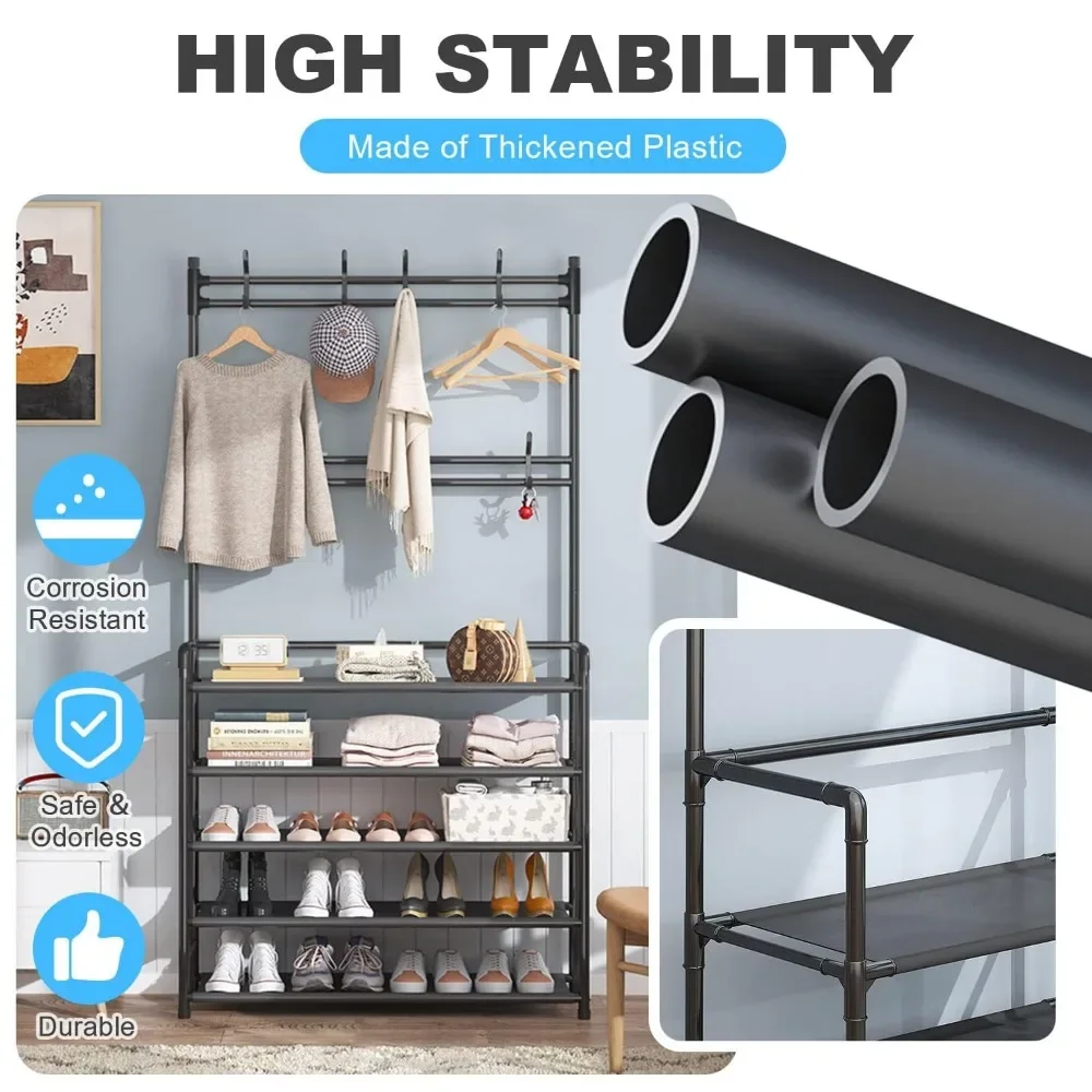 Kleding schoenmaker organisator En Hoedenrek Hanger Monteren DIY Planken Vloerstaande Eenvoudige Rekken Met Zijdoek Stofdicht F