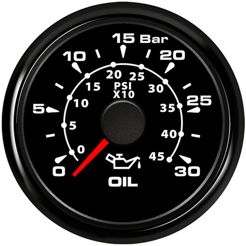 8-kleur backlight Auto Marine Olie Manometers 0-30Bar Oliedrukmeter Meter 52mm 9-32V voor Auto Boot olie druk gauge