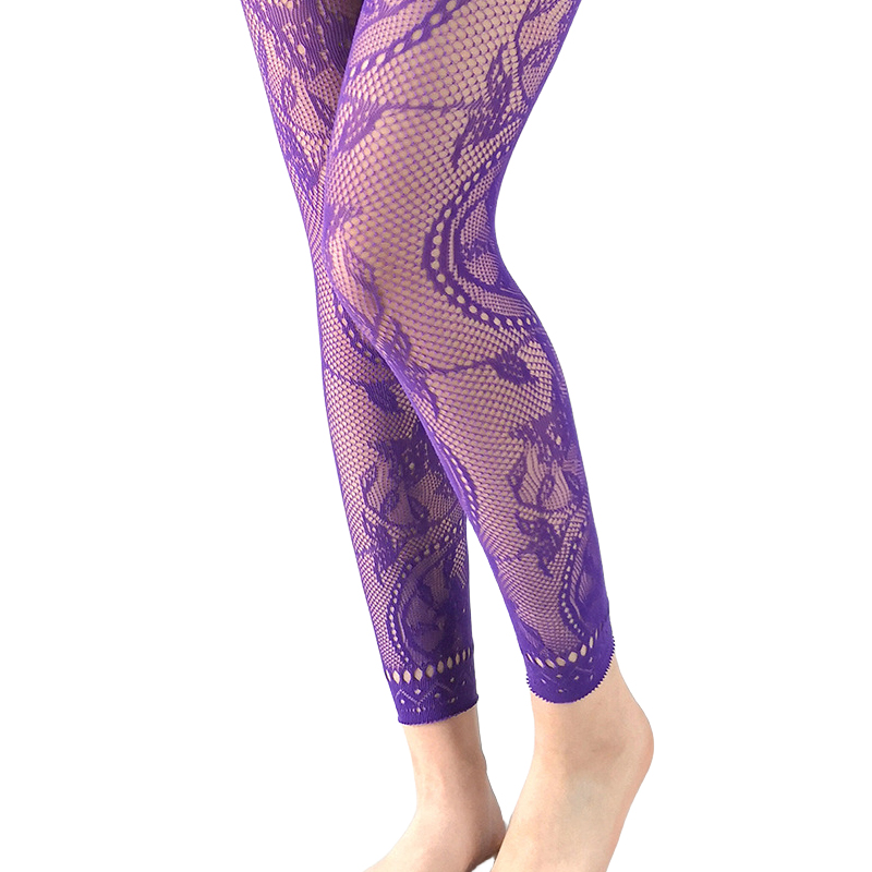 Collant senza piedi a rete a vita alta con fantasia stile retrò colorato da donna Calze leggings per ragazze per 40–75 kg, 150–170 cm