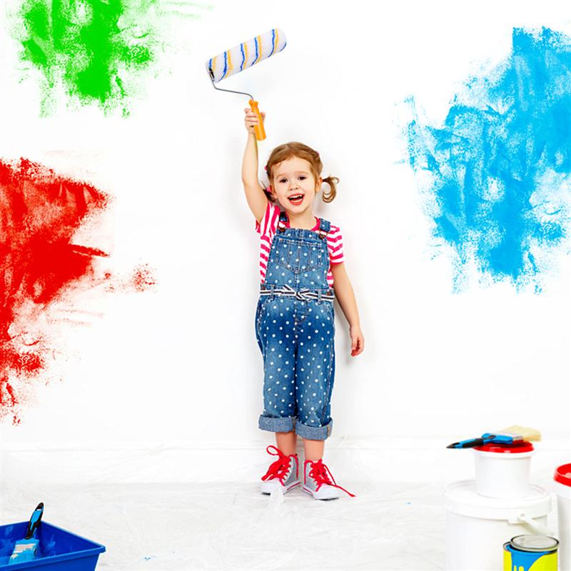 4pcs Paint Brushes 250mm Ceiling DIY Wall Painting Brushes Roller Paint Brush Painting Tools for Home Dorm Office