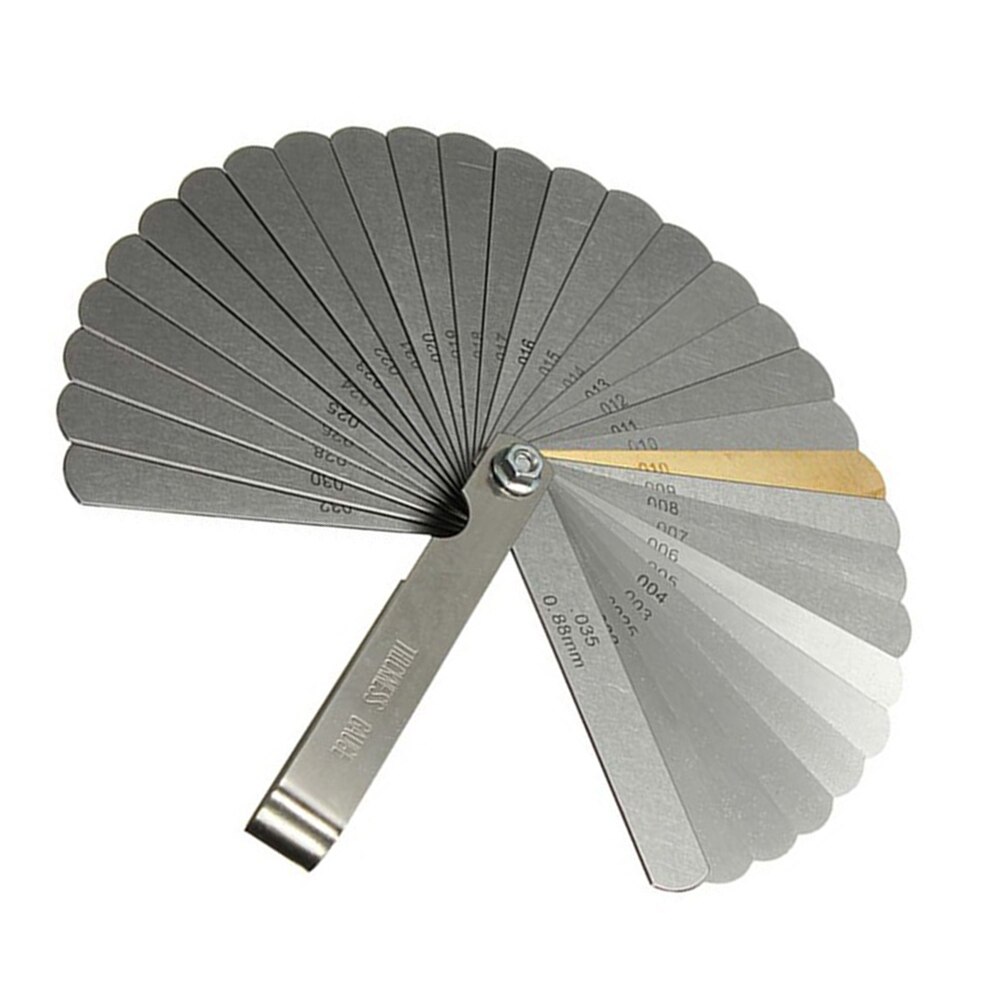 0.04-0.88mm Thickness Gage Metric Filler Gauge 89A32 32 Blades Valve Feeler Gauge Metric Gap Filler for Measurment Tool